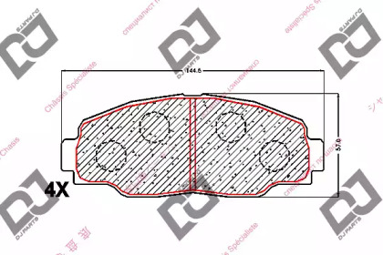 Комплект тормозных колодок DJ PARTS BP1566